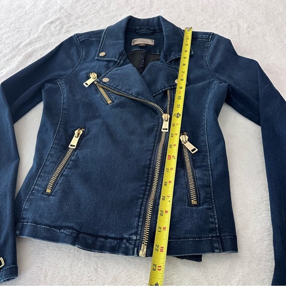 GUESS Los Angeles Slim Fit Denim Biker Jacket in Sky Wash Size Small - Picture 3 of 12